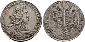 Sachsen-Albertinische Linie. Friedrich August I. August der Starke") 1694-1733 
Taler 1703 -Dresden-. Variante mit breiterem Brustbild. Kahnt 104 Anm...