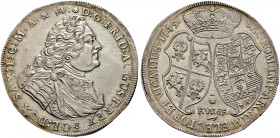 Sachsen-Albertinische Linie. Friedrich August II. 1733-1763 
Taler 1745 -Dresden-. Kahnt 531, Slg. Mers. 1710 (RR), Schnee 1028, Dav. 2665, Kopicki 1...