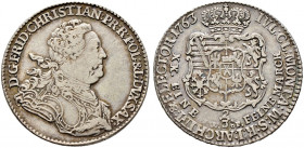 Sachsen-Albertinische Linie. Friedrich Christian 1763 
1/2 Konventionstaler (= 2/3 Taler) 1763 -Leipzig-. Kahnt 1006, Slg. Mers. 1889, Buck 3, Kopick...