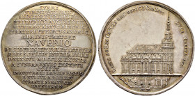 Sachsen-Albertinische Linie. Xaver 1763-1768 
Silbermedaille 1764 von K.W. Höckner, auf die Grundsteinlegung der Kreuzkirche in Dresden. 17 Zeilen Sc...