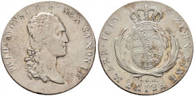 Sachsen-Albertinische Linie. Friedrich August I. 1806-1827 
Konventionstaler 1813 -Dresden-. SGH. Kahnt (Sachsen) 1204, AKS 12, J. 12, Thun 292, Kahn...