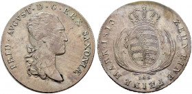 Sachsen-Albertinische Linie. Friedrich August I. 1806-1827 
Konventionstaler 1813 -Dresden-. IGS. Kahnt (Sachsen) 1208, AKS 12, J. 22, Thun 293, Kahn...