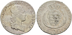 Sachsen-Albertinische Linie. Friedrich August I. 1806-1827 
2/3 Taler (= 1/2 Konventionstaler) 1817 -Dresden-. Kahnt (Sachsen) 1229, AKS 32, J. 21, K...