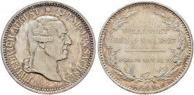 Sachsen-Albertinische Linie. Friedrich August I. 1806-1827 
Konventionstaler 1827. Auf seinen Tod. Kahnt (Sachsen) 1263, AKS 55, J. 44, Thun 305, Kah...