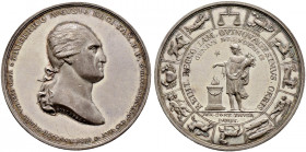 Sachsen-Albertinische Linie. Friedrich August I. 1806-1827. Silbermedaille 1818 von K.W. Höckner, auf das 50-jährige Regierungsjubiläum - gefertigt im...