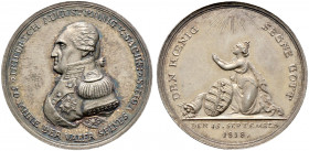 Sachsen-Albertinische Linie. Friedrich August I. 1806-1827. Silbermedaille 1818 von K.W. Höckner, auf sein 50-jähriges Regierungsjubiläum 
Uniformier...