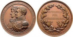 Sachsen-Albertinische Linie. Anton 1827-1836 
Bronzemedaille 1827 von A.F. König (unsigniert), auf die Huldigung der Städte Dresden, Freiberg, Plauen...