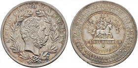 Sachsen-Albertinische Linie. Albert 1873-1902 
Silbermedaille 1890 unsigniert, auf seinen Besuch in ROSSWEIN. Büste des Königs nach rechts im Lorbeer...