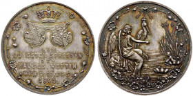 Sachsen-Albertinische Linie. Albert 1873-1902 
Silbermedaille 1893 unsigniert, auf die Geburt des Prinzen Georg von Sachsen am 15. Januar. In einem f...