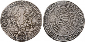 Sachsen-Alt-Gotha (Coburg-Eisenach). Johann Casimir und Johann Ernst 1572-1633 
Taler 1595 -Saalfeld-. KOR 42.2, Slg. Mers. -, Schnee 174, Dav. 9758,...