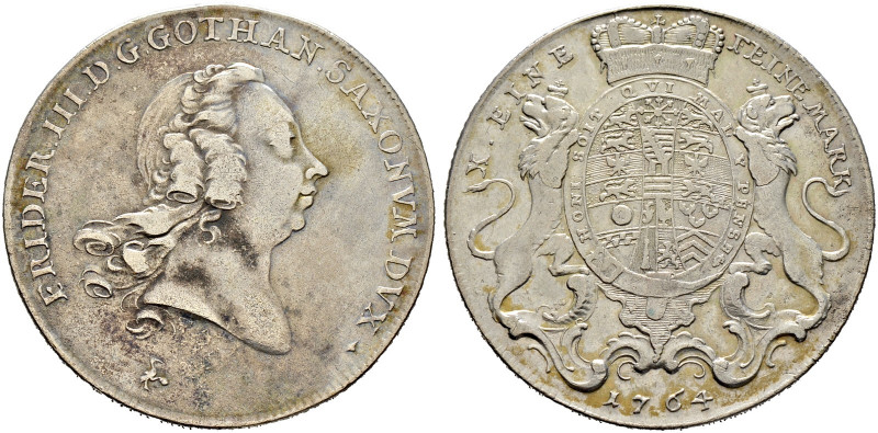 Sachsen-Gotha-Altenburg. Friedrich III. 1732-1772 
Konventionstaler 1764 -Gotha...