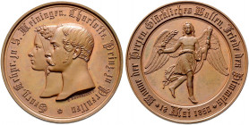Sachsen-Meiningen. Bernhard Erich Freund 1803-1866 
Bronzemedaille 1850 von F. Helfricht, auf die Vermählung des Erbprinzen Georg mit Charlotte von P...