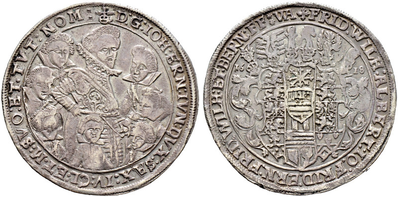 Sachsen-Mittel-Weimar. Johann Ernst und seine sieben Brüder 1605-1619 
Taler 16...