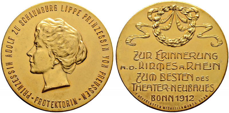 Schaumburg-Lippe. Georg 1893-1911 
Vergoldete Bronzemedaille 1912 von Hofstätte...