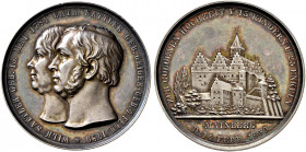 Schweinfurt, Stadt. 
Silbermedaille 1859 von F. Staudigel (geprägt bei Loos, Berlin), auf die Goldene Hochzeit von Johann Christian Wilhelm Sattler u...