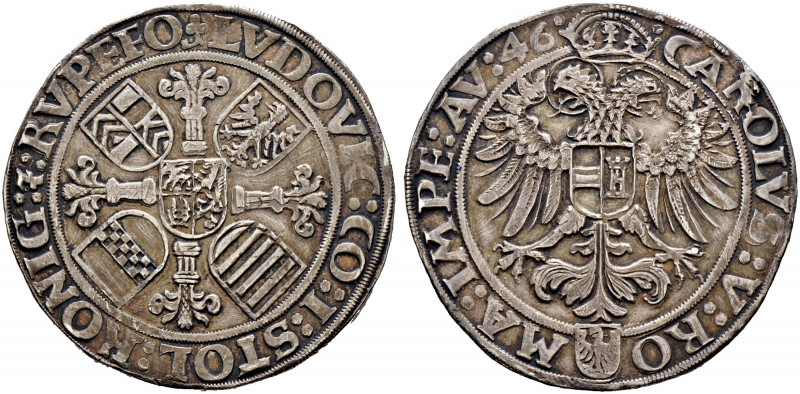 Stolberg-Königstein. Ludwig II. zu Rochefort 1535-1574 
Taler 1546 -Nördlingen-...