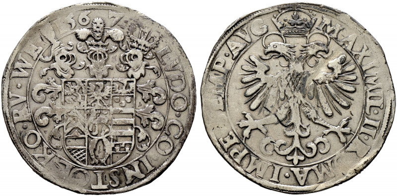 Stolberg-Königstein. Ludwig II. zu Rochefort 1535-1574 
Taler 1567 -Frankfurt/M...