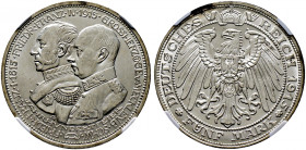 Silbermünzen des Kaiserreiches. MECKLENBURG-SCHWERIN 
Friedrich Franz IV. 1897-1918. 5 Mark 1915 A. Hundertjahrfeier des Großherzogtums. J. 89. In Pl...