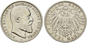 Silbermünzen des Kaiserreiches. SACHSEN-COBURG-GOTHA 
Alfred 1893-1900. 2 Mark 1895 A. J. 145. selten, sehr schön