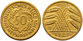 Weimarer Republik. 
50 Rentenpfennig 1923 F. J. 310. selten, vorzüglich-prägefrisch