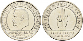 Weimarer Republik. 
5 Reichsmark 1929 D. Schwurhand. J. 341. Polierte Platte-leicht berührt