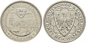 Weimarer Republik. 
3 Reichsmark 1931 A. Magdeburg. J. 347. Polierte Platte-feinst zaponiert