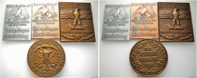 Drittes Reich. 
Lot (4 Stücke): Prämienmedaillen des Reichsverbandes für das Deutsche Hundewesen. Dabei Bronze­gussmedaille 1936 "Dem Reichssieger Kö...