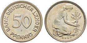 Bank Deutscher Länder. 
50 Pfennig 1949 F. J. 379. Auflage: 200 Exemplare selten in dieser Erhaltung, Polierte Platte