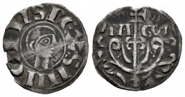 Kingdom of Navarre and Aragon. Sancho Ramírez (1063-1094). Dinero. Jaca (Huesca). (Cru-200). Anv.: SANCIVS⠨REX. Rev.: ARA-GON. Ve. 0,90 g. Choice VF. ...