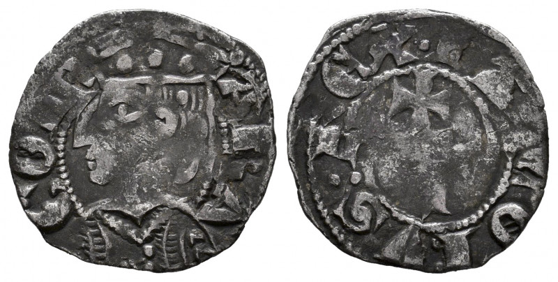 The Crown of Aragon. Jaime II (1291-1327). Dinero. Aragon. (Cru-364). Ve. 0,92 g...