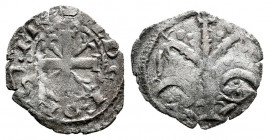 Kingdom of Castille and Leon. Alfonso IX (1188-1230). Obol. (Bautista-251). Ve. 0,35 g. Mintmark: Pellet - Pellet. Scarce. Almost VF. Est...100,00. 
...