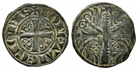 Kingdom of Castille and Leon. Fernando III (1217-1252). Dinero. Leon. (Bautista-329.1). Ve. 0,78 g. Dots under branch intersections. Scarce. Almost XF...