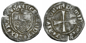 Kingdom of Castille and Leon. Fernando I of Portugal (1367-1383). 1/2 Tornés of Shield and Cross. Zamora. (Bautista). (Imperatrix-8.4 (50), Plate coin...
