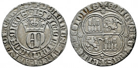 Kingdom of Castille and Leon. Enrique II (1368-1379). 1 real. Toledo. (Bautista-554). (Abm-407). Anv.: + DOMINVS: MICHI: ADIVTOR: ETEGO: DI/SPICIAM: I...