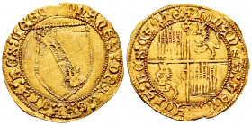 Kingdom of Castille and Leon. Joan II. Dobla de la Banda. Sevilla. (Bautista-791). (Tauler-113). Anv.: + IOHANES: DEI: GRACIA: REX: LEGO. Rev.: +IOHAN...