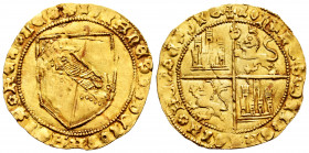 Kingdom of Castille and Leon. Juan II (1406-1454). Dobla de la Banda. Sevilla. (Bautista-791 var). Anv.: ✠ IOhANES ✿ DEI ✿ GRACIA ✿ REX ✿ LEG. Rev.: ✠...