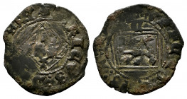 Kingdom of Castille and Leon. Henry IV (1399-1413). Blanca de rombo. (Bautista-unlisted). Ve. 0,92 g. Mintmark T (Toledo) under the castle and mintmar...