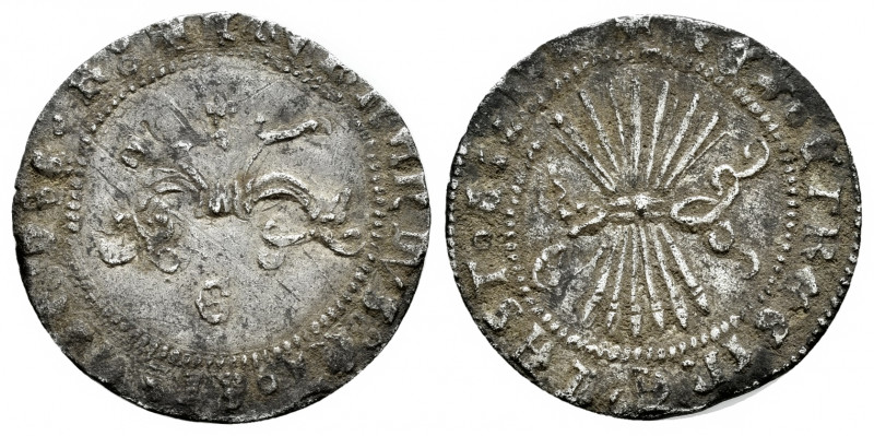 Catholic Kings (1474-1504). 1/2 real. Granada. (Cal-218). Ag. 1,64 g. Mintmark G...
