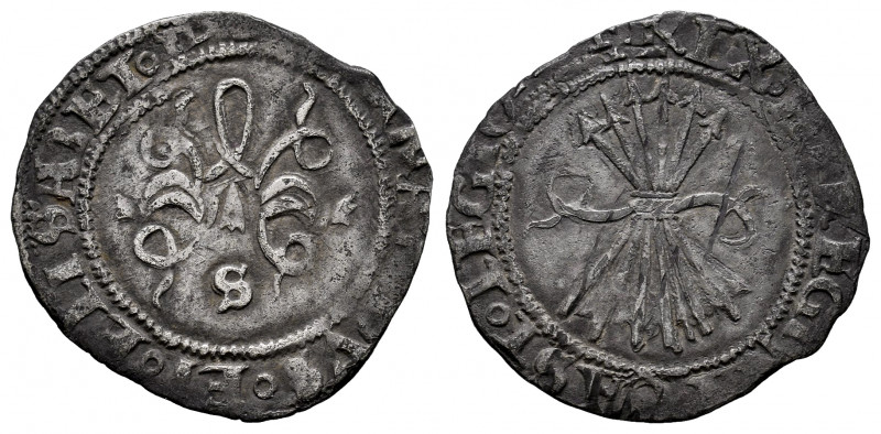 Catholic Kings (1474-1504). 1/2 real. Sevilla. (Cal-252). Ag. 1,58 g. Choice F. ...