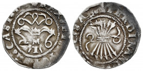 Catholic Kings (1474-1504). 1/2 real. Toledo. M. (Cal-288). Ag. 1,65 g. M - T Under the yoke. VF. Est...70,00. 

Spanish Description: Fernando e Isa...