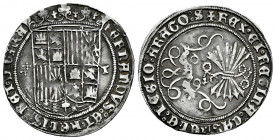 Catholic Kings (1474-1504). 1 real. Toledo. (Cal-465). Anv.: FERNANDVS : ET ◦ HELISABET ◦ D ◦ GRA. Rev.: + REX ◦ EI ◦ REGINA : CASTELLE : LEGIO : ARAG...