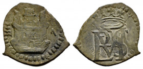 Philip II (1556-1598). Blanca. Valladolid. A. (Cal-49). (Jarabo-Sanahuja-A322, plate coin). Ae. 1,18 g. Almost XF. Est...50,00. 

Spanish Descriptio...