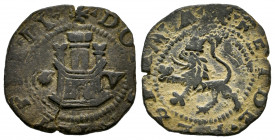 Philip II (1556-1598). 2 maravedis. Coruña. V. (Cal-54). (Jarabo-Sanahuja-A55). Ae. 3,20 g. Choice VF. Est...30,00. 

Spanish Description: Felipe II...