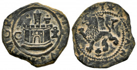 Philip II (1556-1598). 2 maravedis. Cuenca. (Cal-56). (Jarabo-Sanahuja-A19, plate coin). Ae. 4,24 g. Two pellets above the castle´s towers. Choice VF....