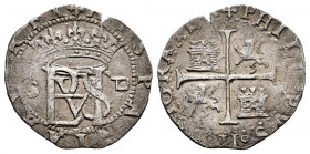 Philip II (1556-1598). 1/2 real. Sevilla. (Cal-151). Ag. 1,61 g. "Square d" assayer. Choice VF. Est...100,00. 

Spanish Description: Felipe II (1556...