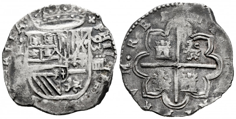 Philip II (1556-1598). 4 reales. 1593. Segovia. I. (Cal-546). Ag. 13,25 g. Date ...