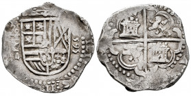 Philip II (1556-1598). 4 reales. 1595. Toledo. C. (Cal-617). Ag. 13,62 g. Value 4. VF. Est...250,00. 

Spanish Description: Felipe II (1556-1598). 4...