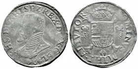 Philip II (1556-1598). 1/2 escudo felipe. 1564. Nimega. (Tauler-1035). (Vti-995). (Vanhoudt-267 NIJ). Ag. 16,65 g. Scarce. VF. Est...160,00. 

Spani...