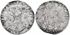 Albert and Elizabeth (1598-1621). 1 patagon. (16)1(8?). Antwerpen. (Tauler-1701 similar). (Vanhoudt-619.AN similar). (Vti-350 similar). Ag. 27,62 g. A...