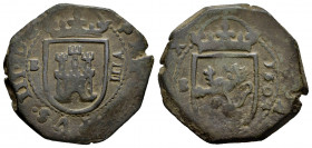 Philip III (1598-1621). 8 maravedis. 1604. Burgos. (Cal-290). Ae. 6,52 g. Choice VF/VF. Est...25,00. 

Spanish Description: Felipe III (1598-1621). ...